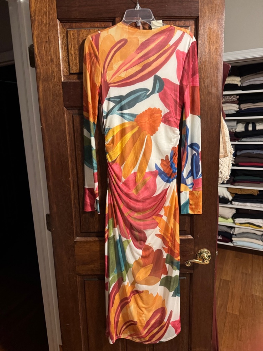 FARM Rio Multicolor Floral Maxi Dress - White, Orange, Pink, Green, Blue
